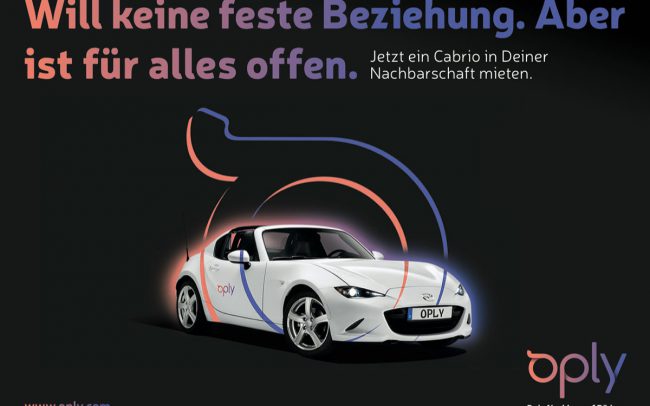 Oply Anzeige Mietwagen Mazda MX-5 © Autofotograf Thomas L. Fischer