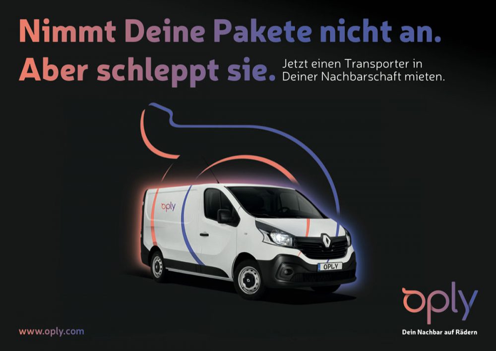 Oply Anzeige Mietwagen Transporter Renault