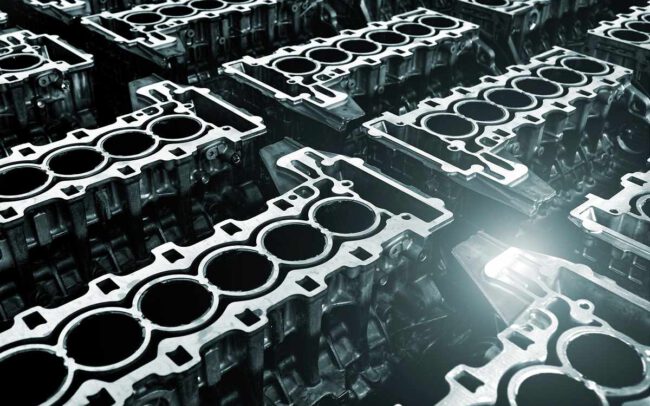 Industriefotografie Motorblöcke in Industriehalle © Industriefotograf Thomas L. Fischer